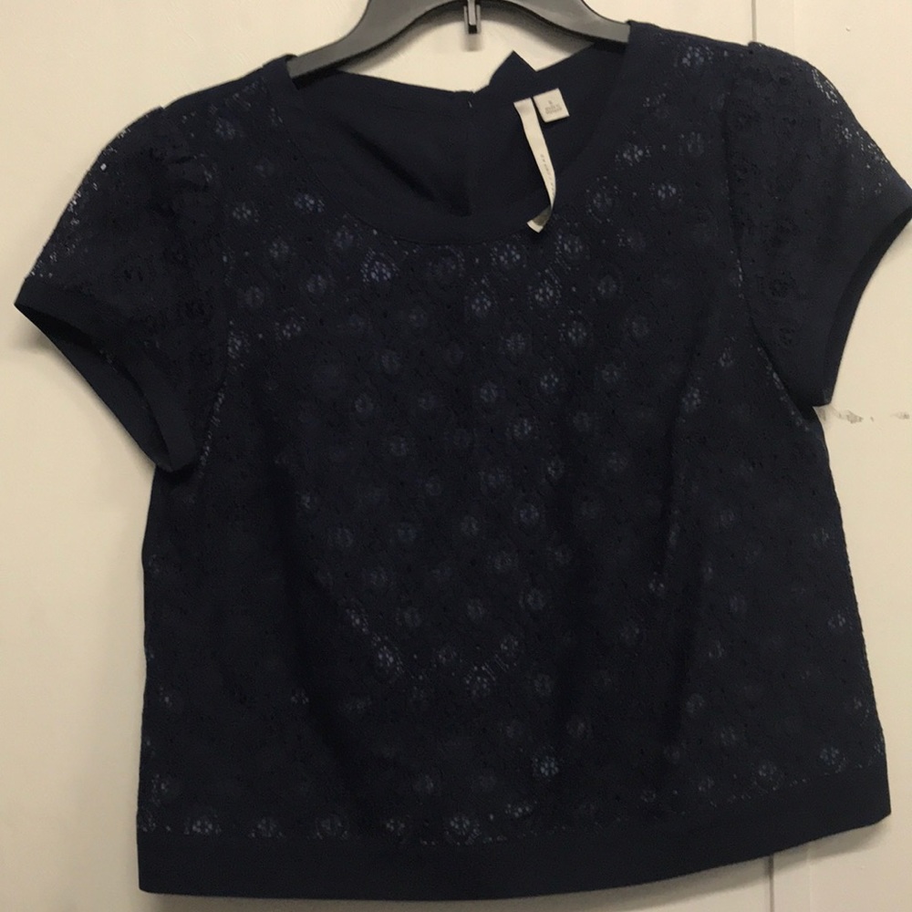 Navy blue short sleeve dress shirt